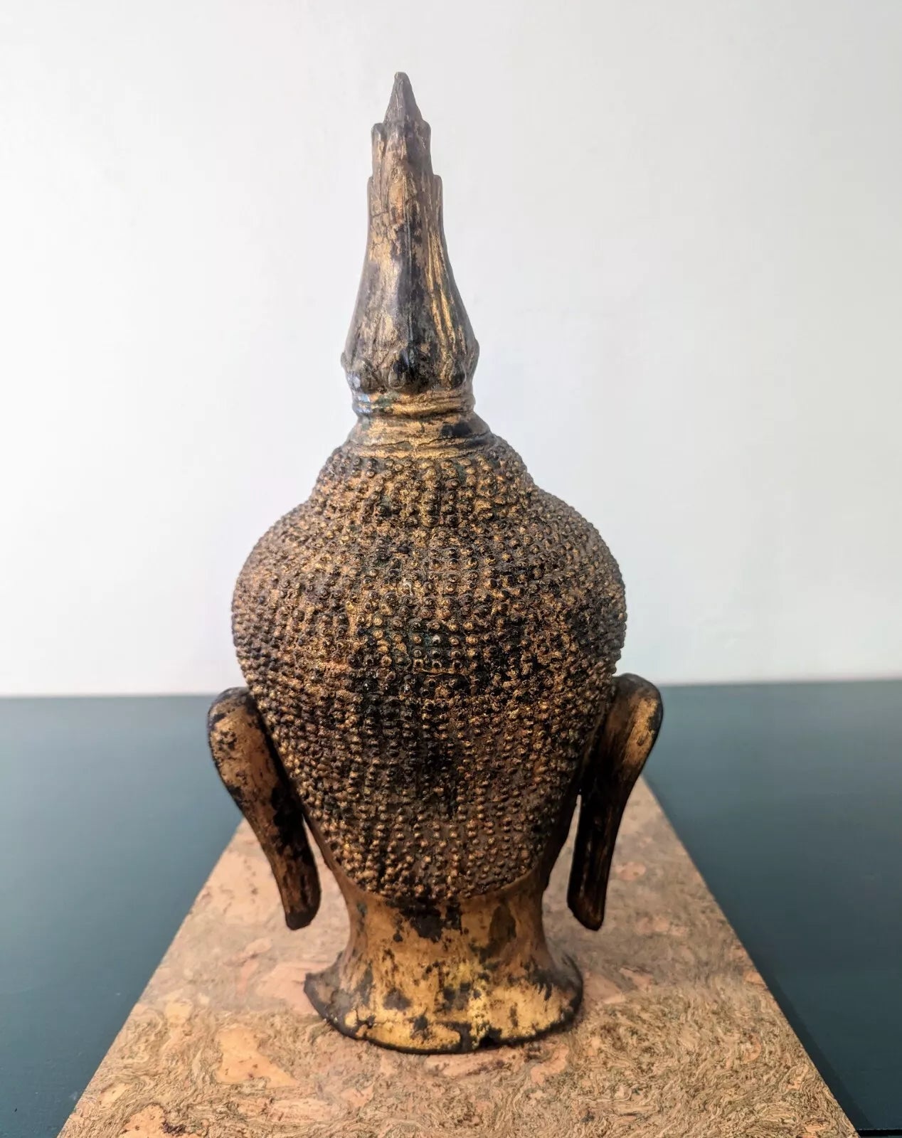 RARE 20th Century Thai U-Thong Style Bronze Gilt Buddha Head