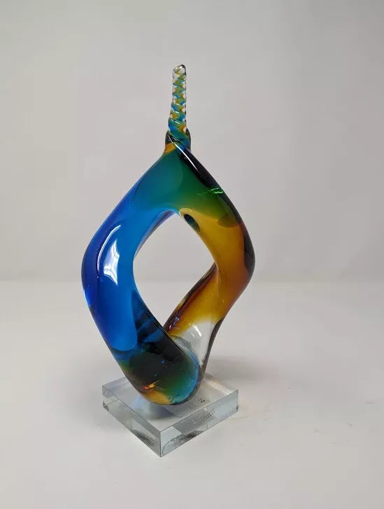 1970s Murano Infinity Art Glass Sculpture