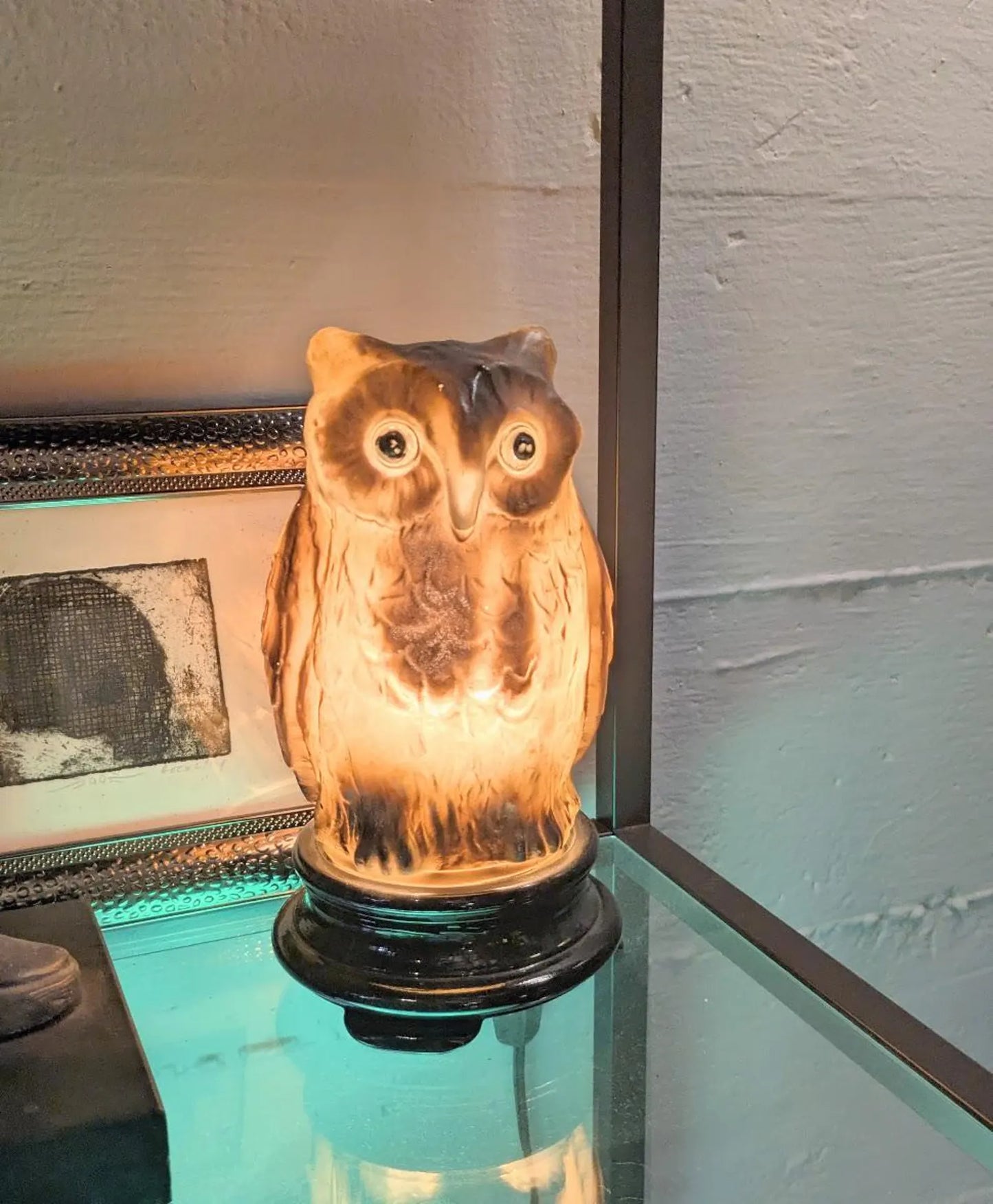 Antique 1920s Tiffin Glass "Owl Lamp"