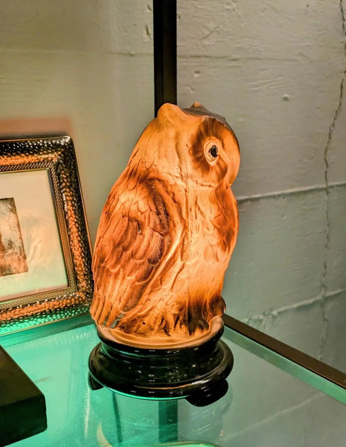 Antique 1920s Tiffin Glass "Owl Lamp"
