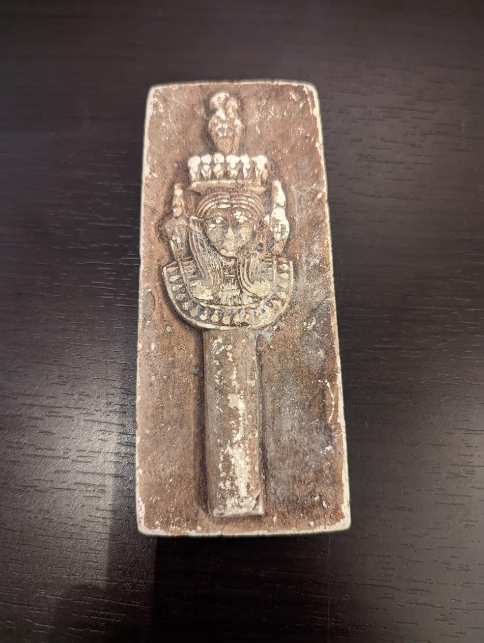 Antique Egyptian Stone Relief "Goddess Hathor" Grand Tour Era (c.1780-1920s)