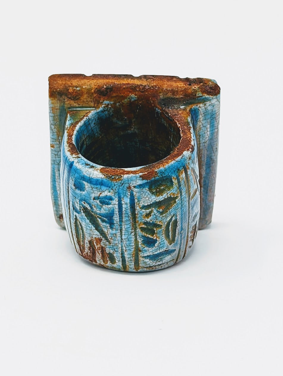 Antique Egyptian Faience-Glazed Ring with Hieroglyphics | Grand Tour Era (c.1780-1920s)