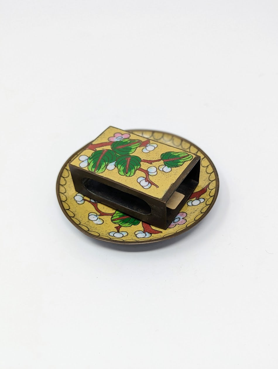 Antique Cloisonné Matchbox Holder & Ashtray | China (c. 1890-1910)