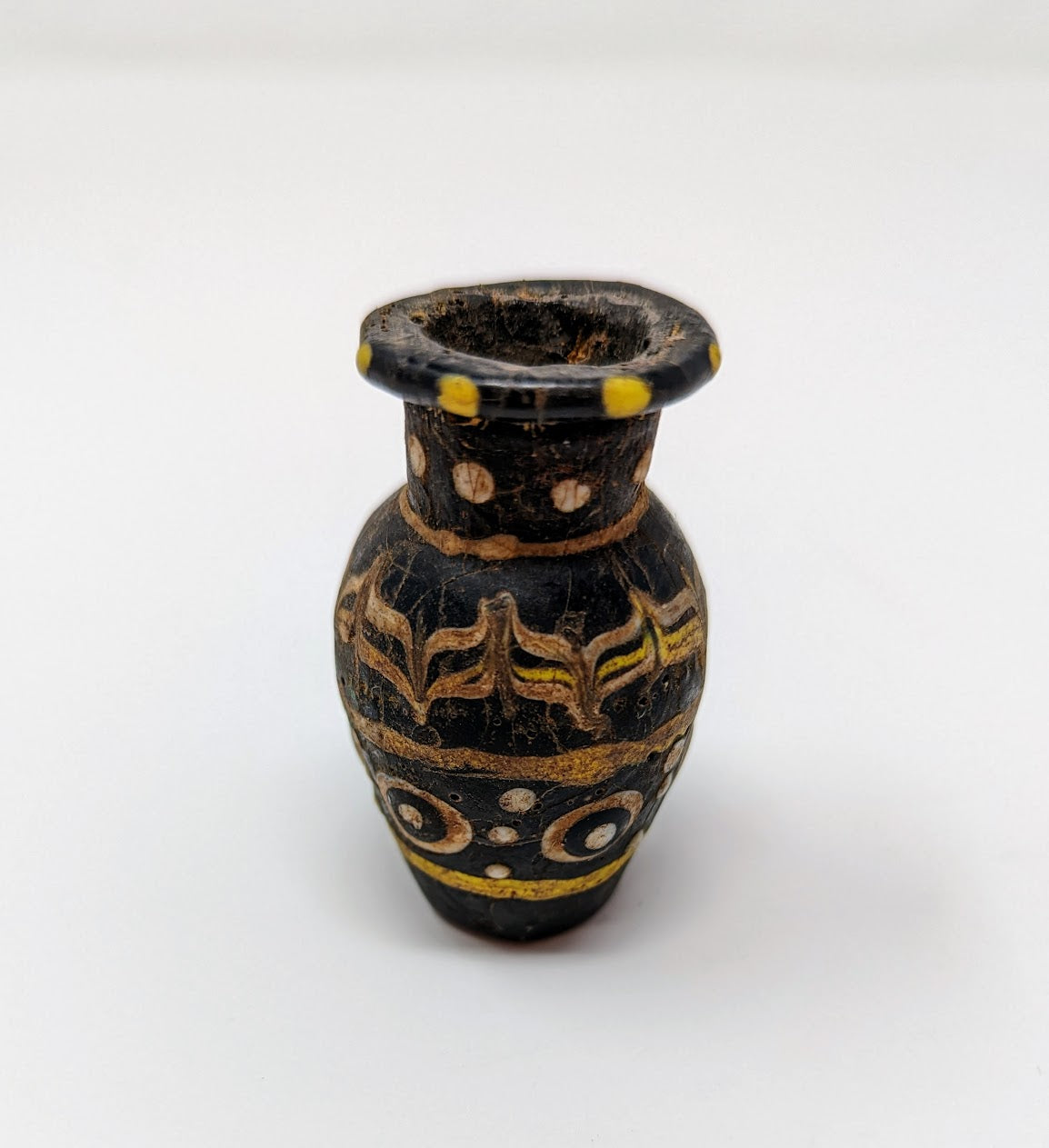 Antique Phoenician Mosaic Glass Bottle (c. 300 A.D.)