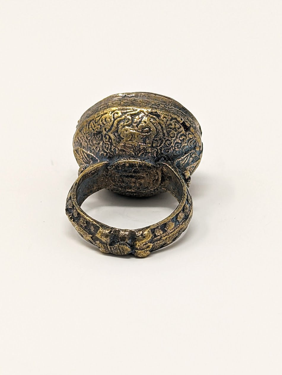 Antique Phoenician Ring | Red & White Glass Center-Stone (c. 300 A.D.)