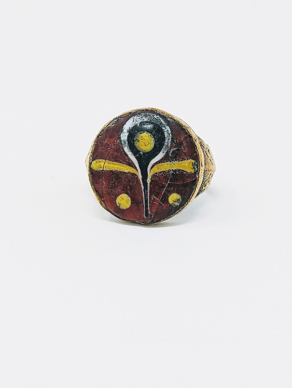Antique Phoenician Ring | Mosaic Glass Center-Stone (c. 300 A.D.)