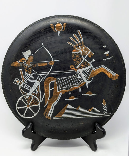 RARE Vintage Copper & Tin Ancient Egyptian Themed Wall Plate