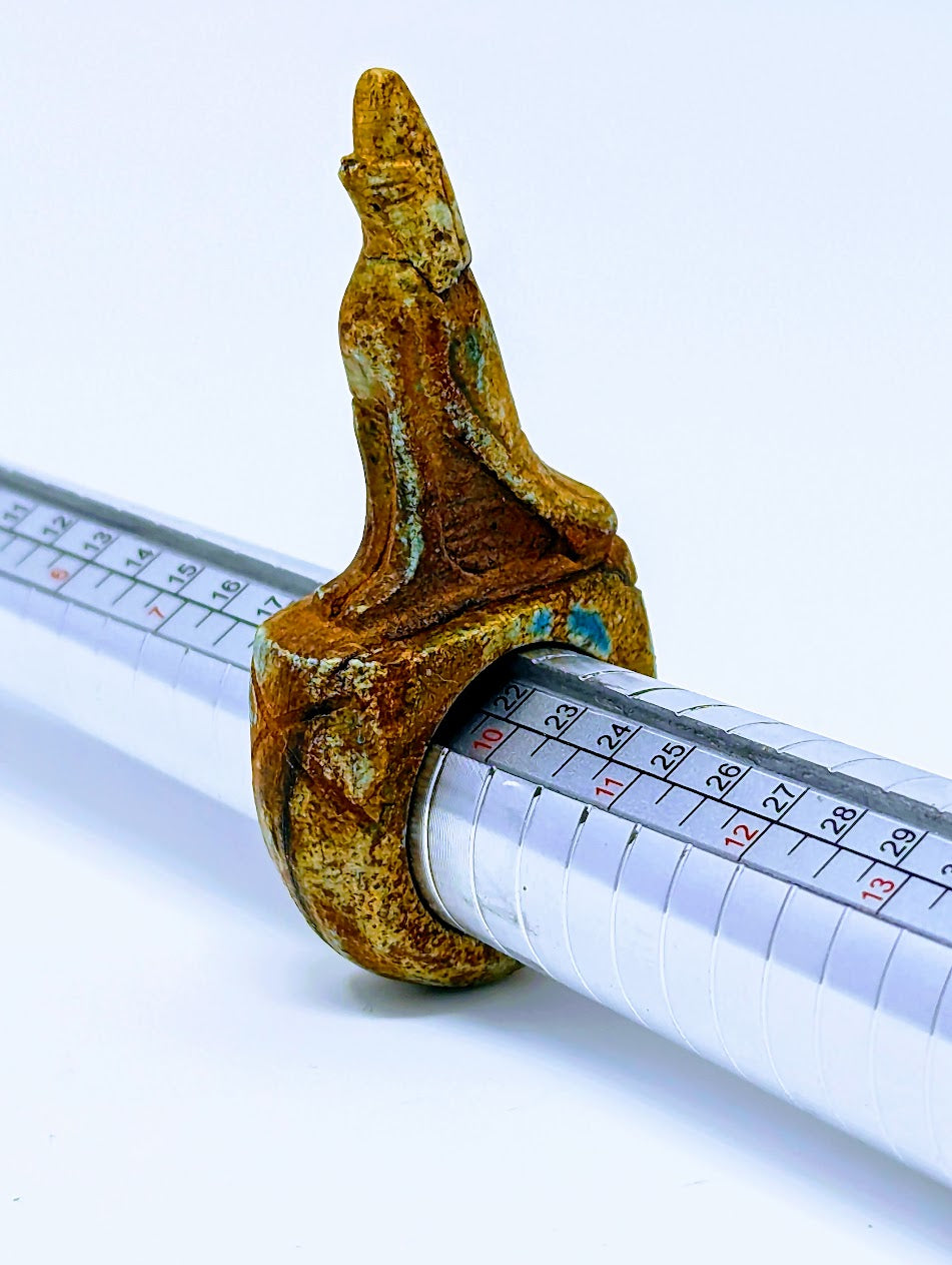 Antique Egyptian Faience-Glazed "Falcon" Ring | Grand Tour Era (c 1780-1920s)