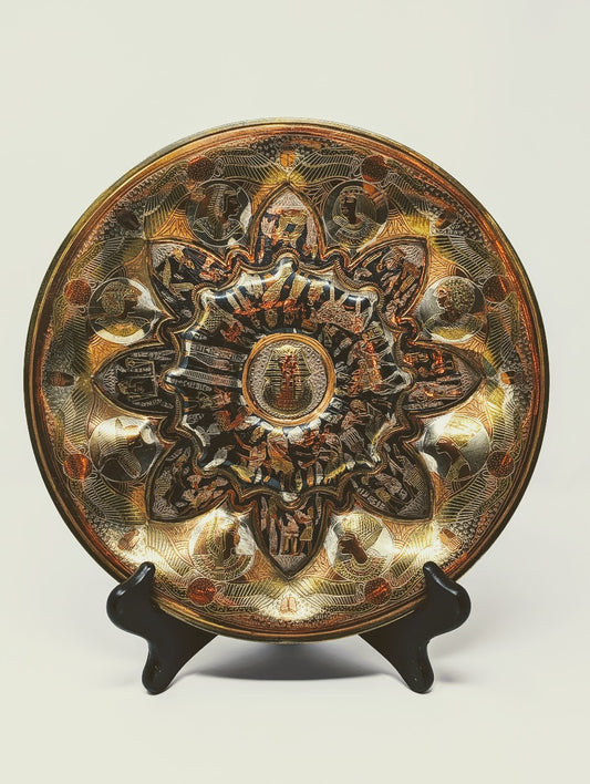 1930s Art Deco Egyptian Pharaoh Bronze Wall Plaque