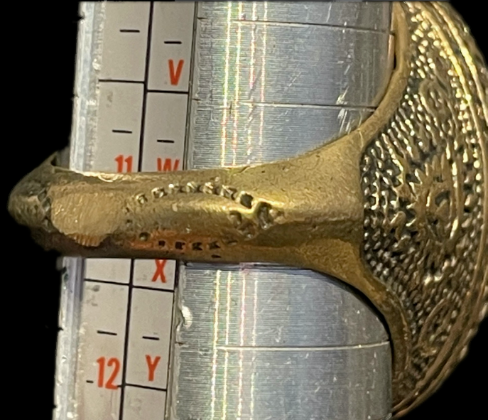 Antique Green Agate Near Eastern Intaglio Bird Ring