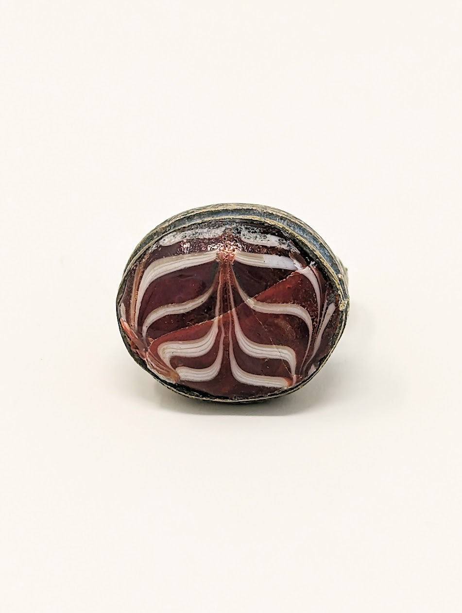 Antique Phoenician Ring | Red & White Glass Center-Stone (c. 300 A.D.)