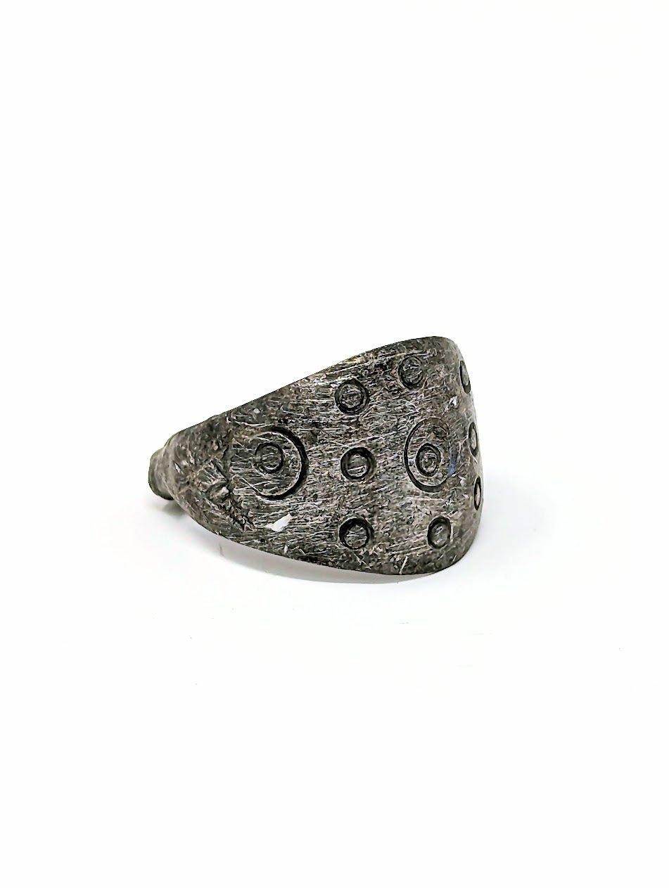 Antique Roman Silver Legionary Ring | Circles Inscribed on Bezel