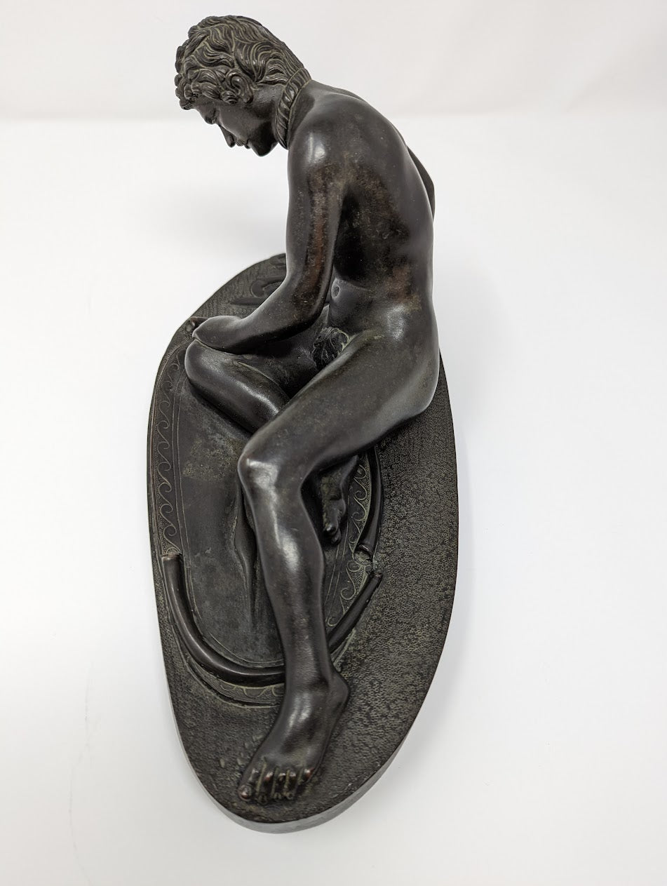 Antique Cast Bronze Grand Tour "The Dying Gaul" Sculpture (c. 1800-1920)