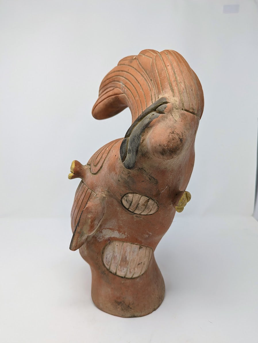 Vintage Mayan Terracotta "Head of King Pacal of Palenque" Sculpture