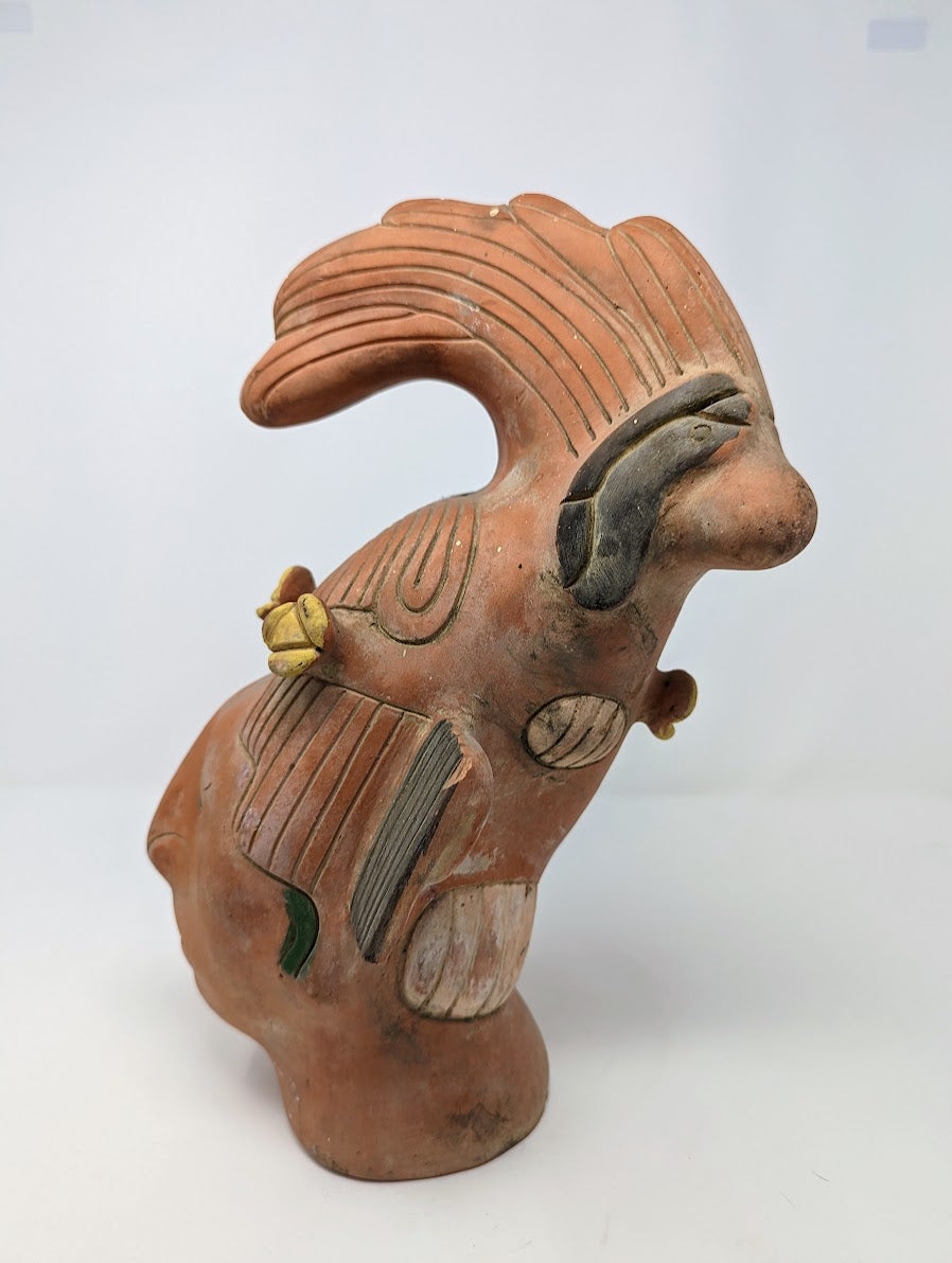 Vintage Mayan Terracotta "Head of King Pacal of Palenque" Sculpture