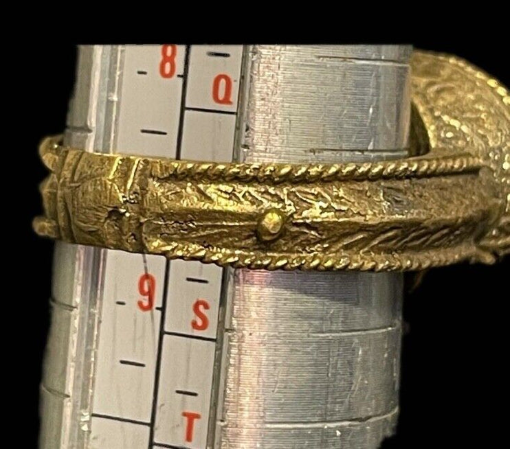 Antique Gold-Gilt Phoenician Ring | Mosaic Glass Center-Stone (c. 300 A.D.)