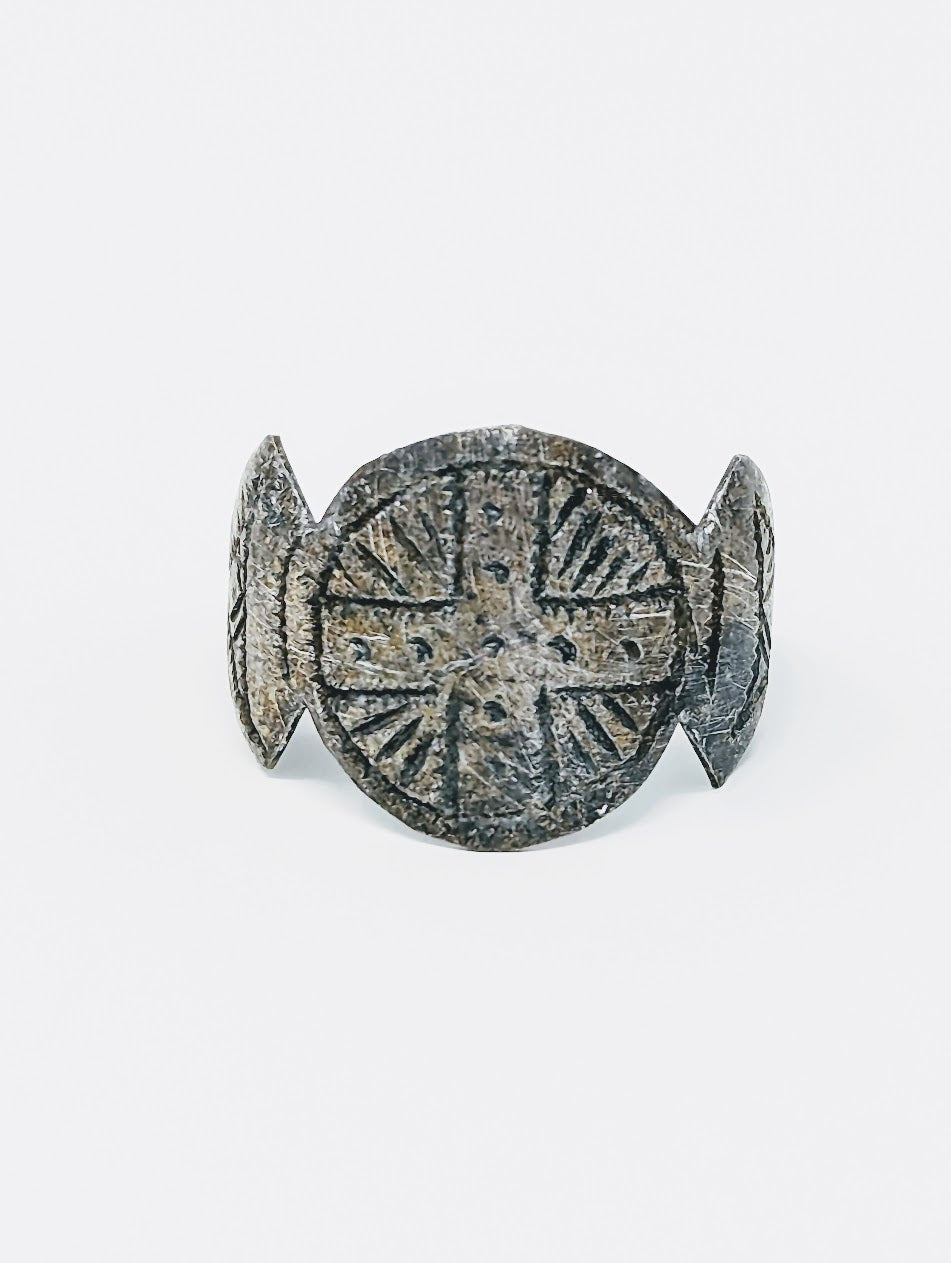 Antique Roman Silver Legionary Ring | Cross on Bezel
