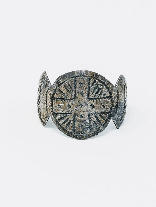 Antique Roman Silver Legionary Ring | Cross on Bezel