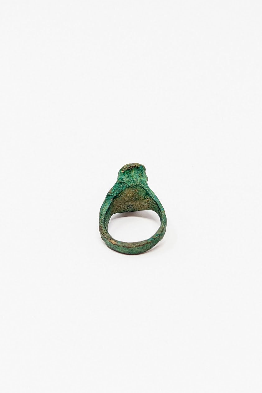 Antique Roman Bronze Signet Finger Ring  (c. 200-400 A.D.)