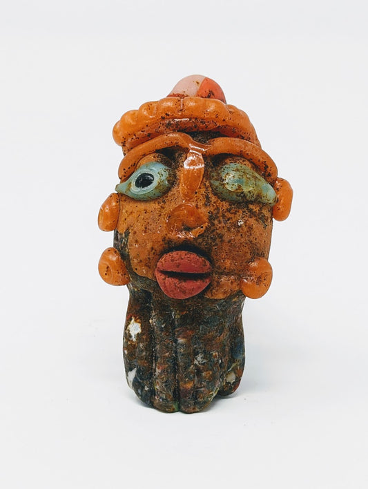 Antique Phoenician Mosaic Glass Bust Pendant (c. 300 B.C.)