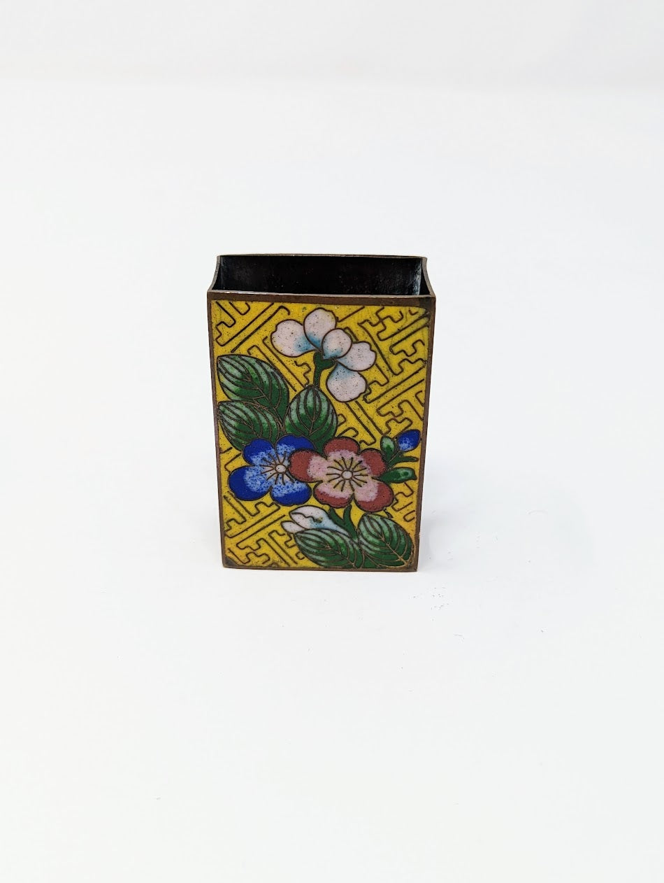 Antique Cloisonné Matchbox Holder & Ashtray | China (c. 1890-1910)