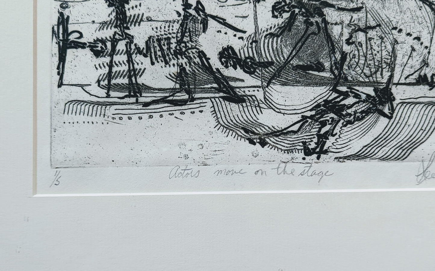 1970 Limited Edition Lithograph | "Actors Move on The Stage" by Lee E. Newbury
