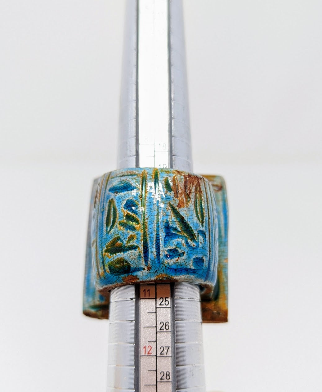 Antique Egyptian Faience-Glazed Ring with Hieroglyphics | Grand Tour Era (c.1780-1920s)