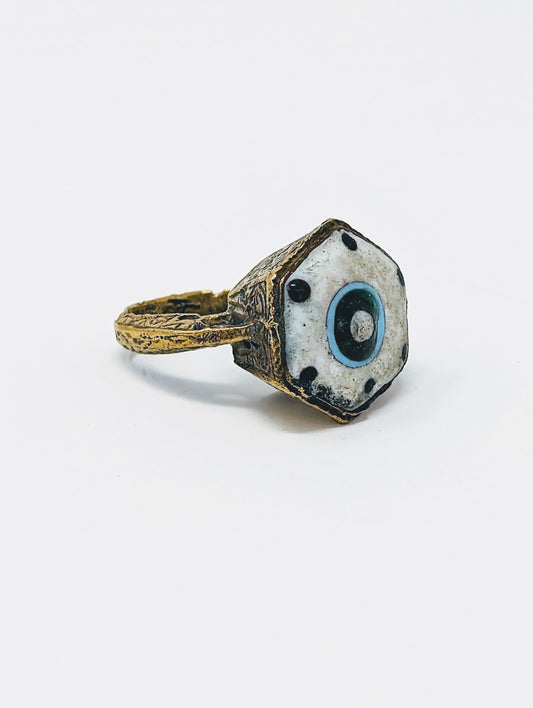 Antique Phoenician Ring | White Center-Stone (c. 300 A.D.)