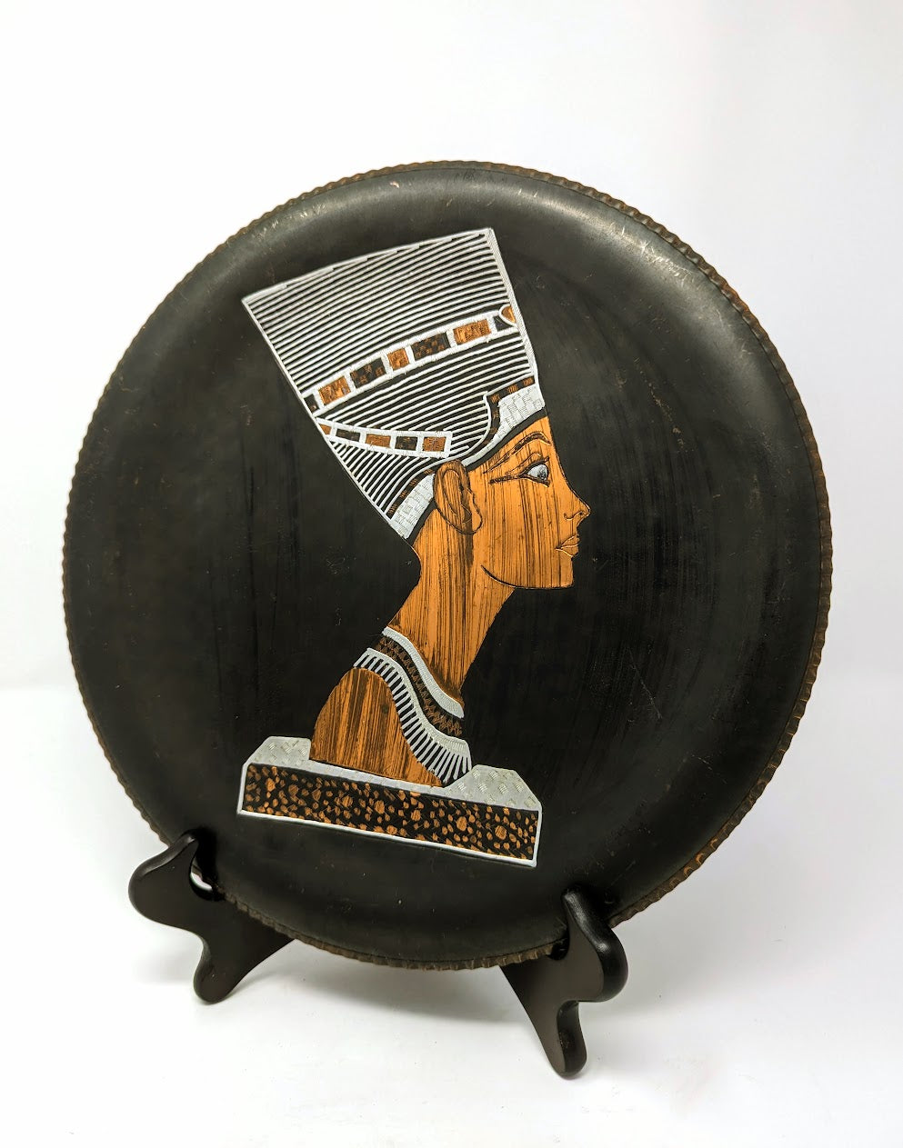 Queen Nefertiti Etched & Stamped Copper Plate with Tin Inlay