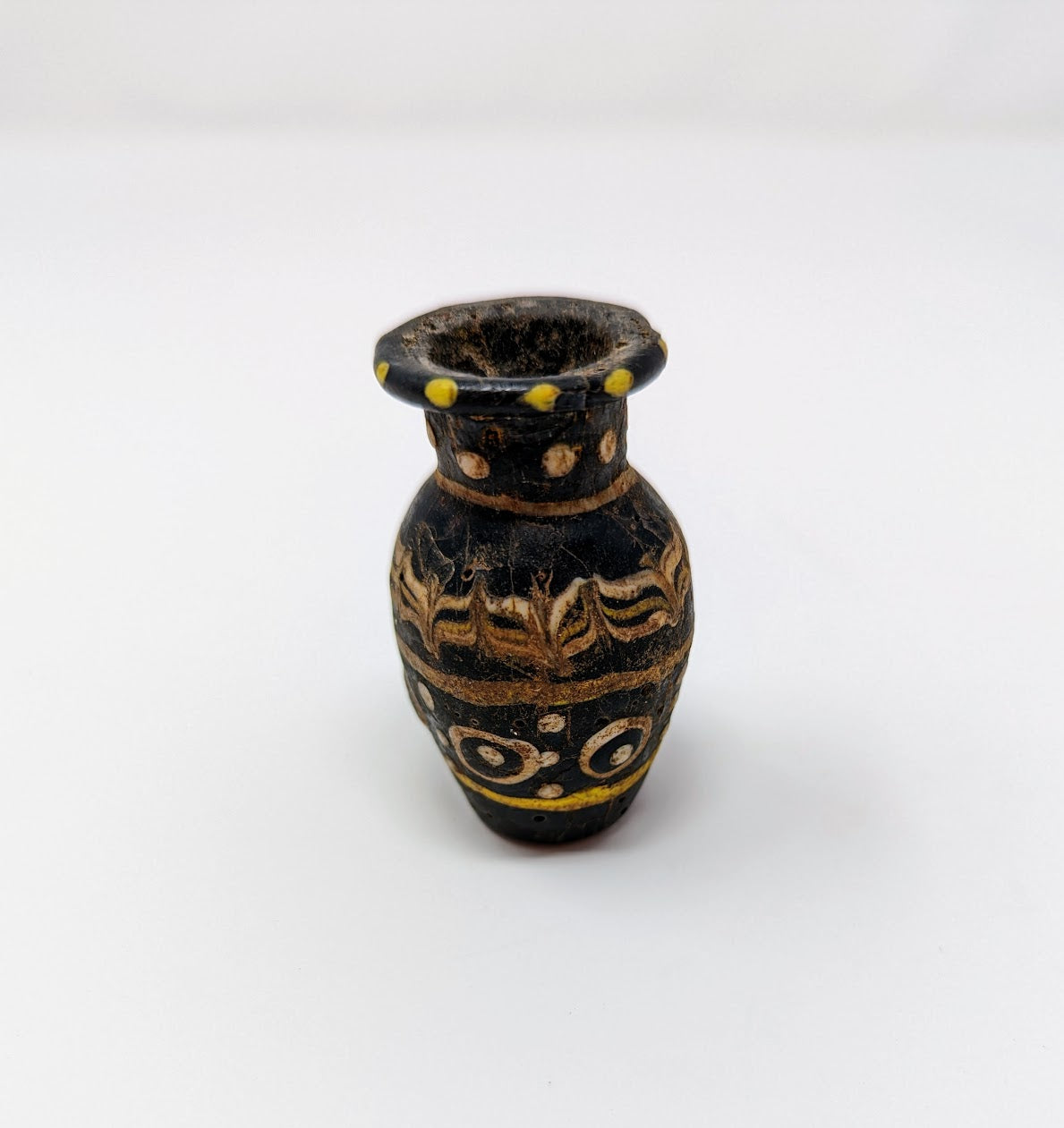 Antique Phoenician Mosaic Glass Bottle (c. 300 A.D.)