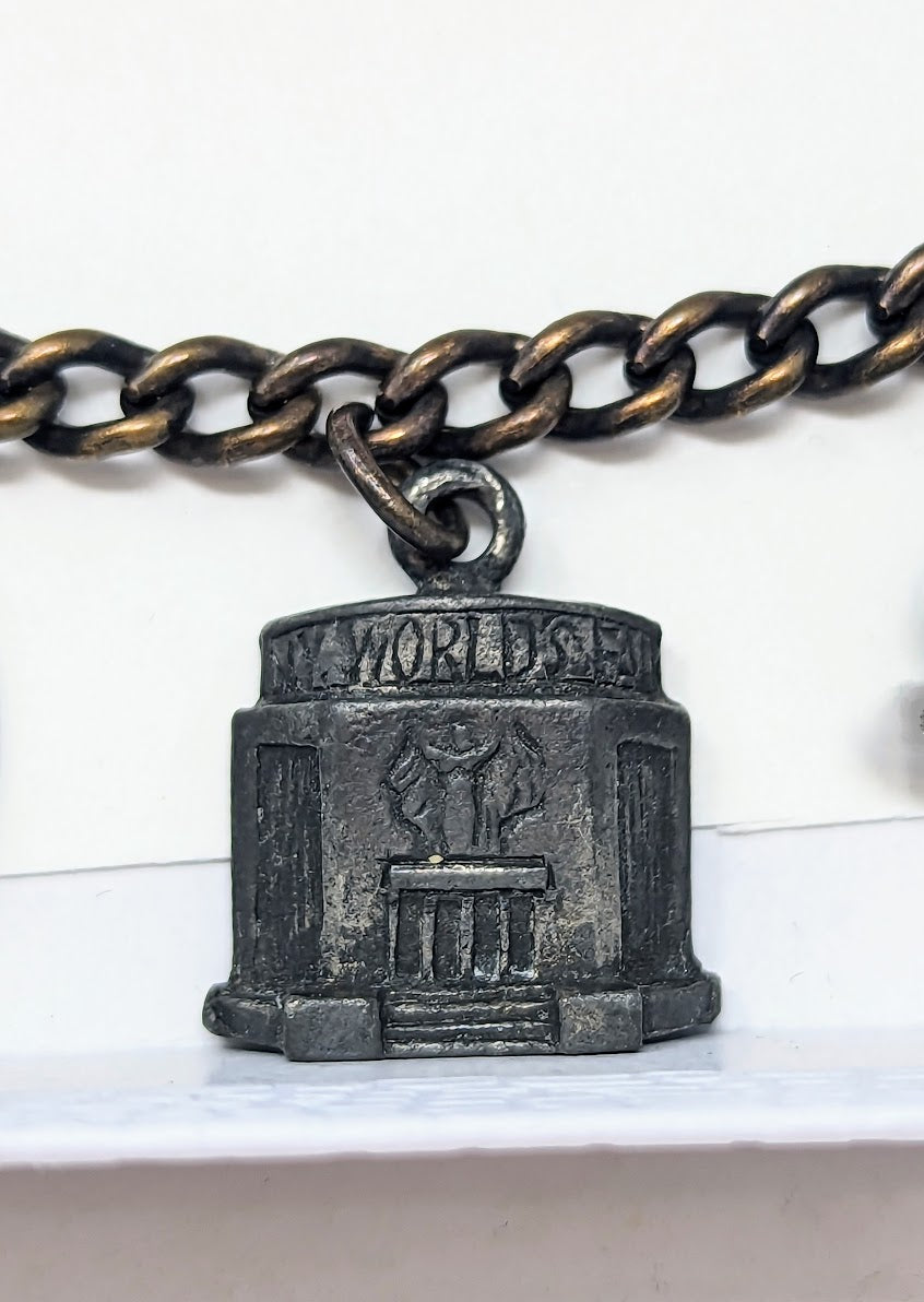 RARE 1939 New York World's Fair 6-Charm Bracelet