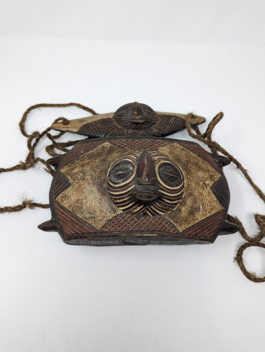 Antique African Congo Luba Tribe Hand-Carved Wooden Bag