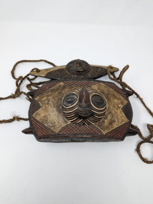 Antique African Congo Luba Tribe Hand-Carved Wooden Bag