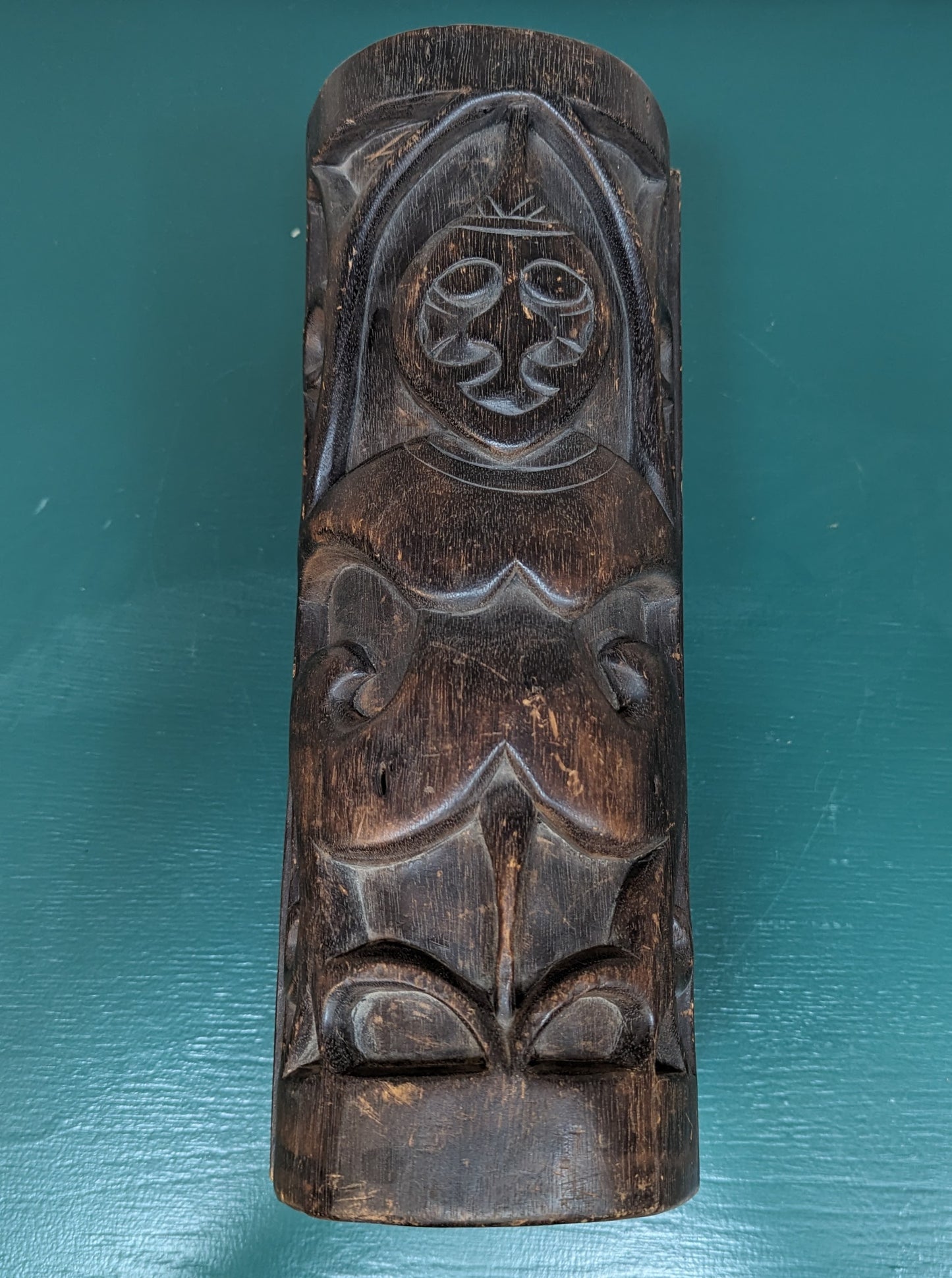 1940s Tribal Dayak Borneo Carved Wood Tattoo/Medicine Box