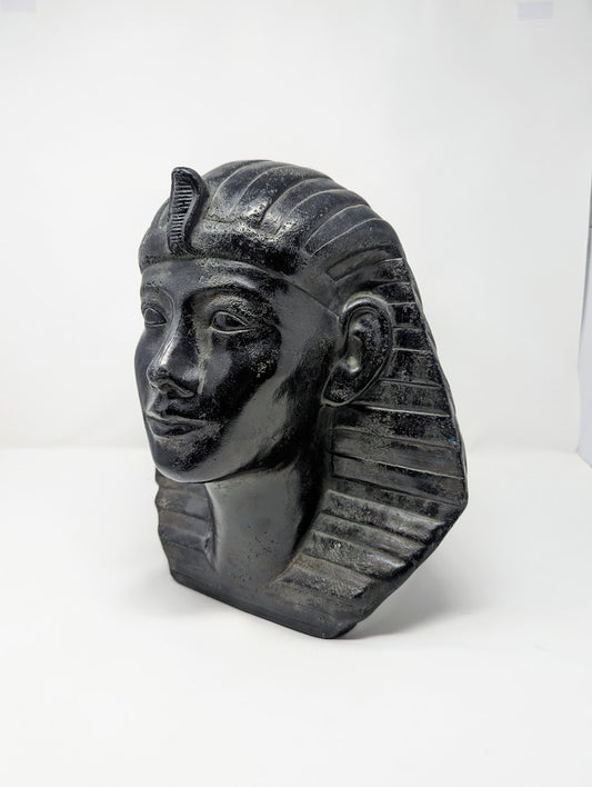 Antique Egyptian Revival Cast-Metal Pharaoh Bust