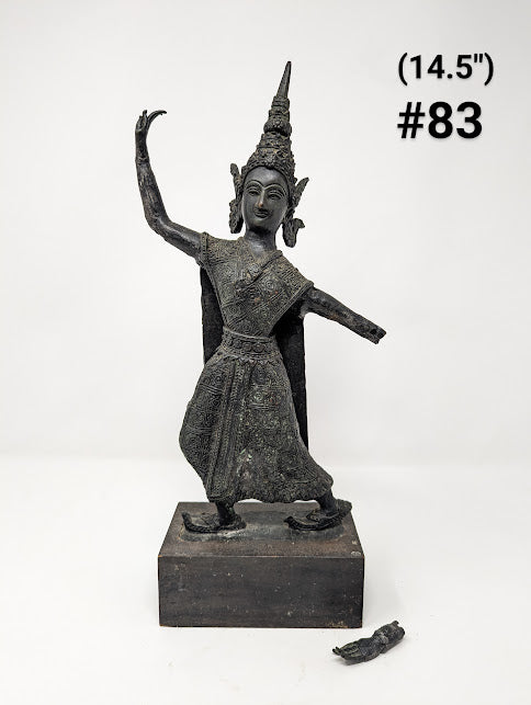 Early 20th Century Bronze Thai/Siamese Aspara Dancing Statue