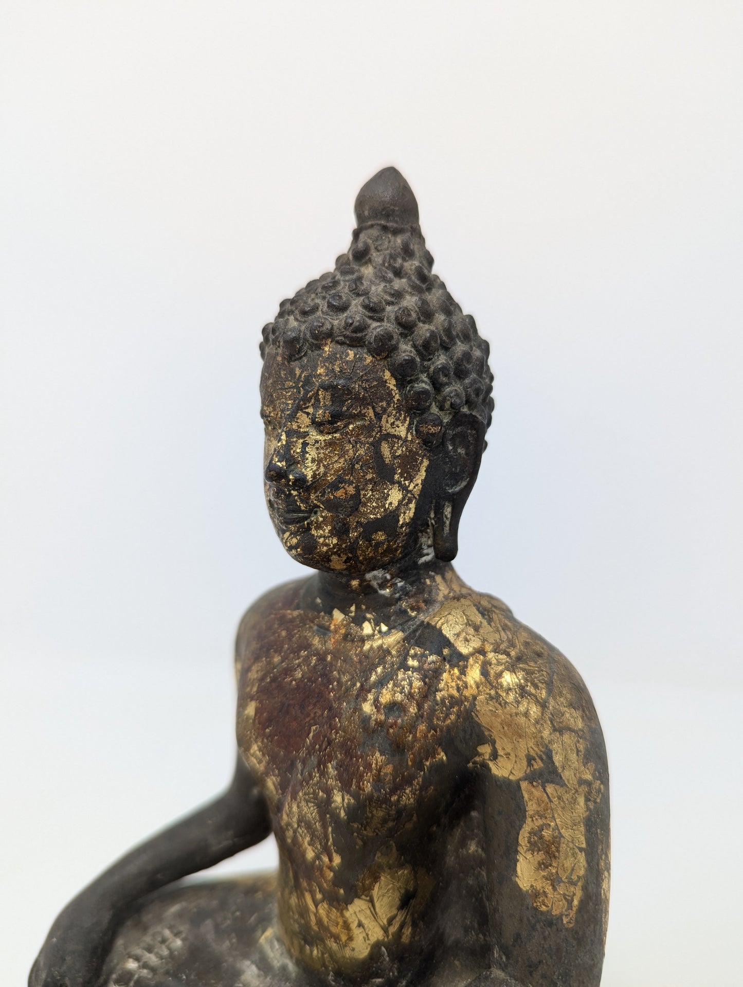 Antique Ayutthaya Thailand/Siam Bronze Seated Buddha