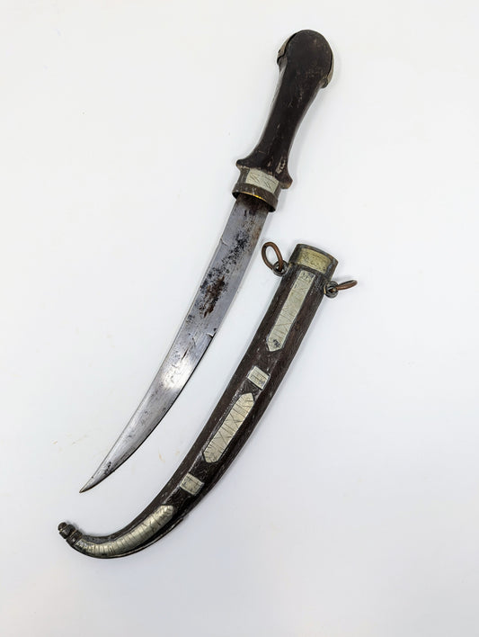 RARE DESIGN Early 20th Century Moroccan Koumya Dagger