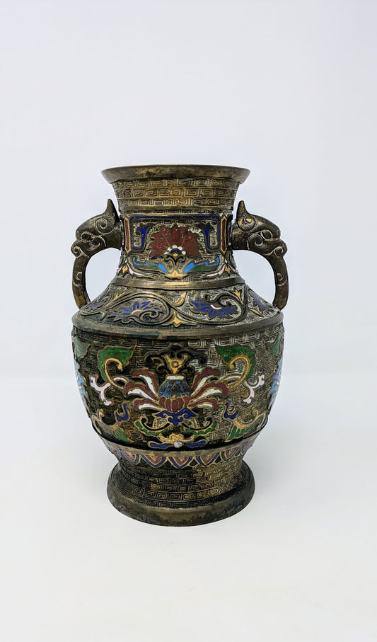 Early 20th Century Japanese Champleve Cloisonne Vase