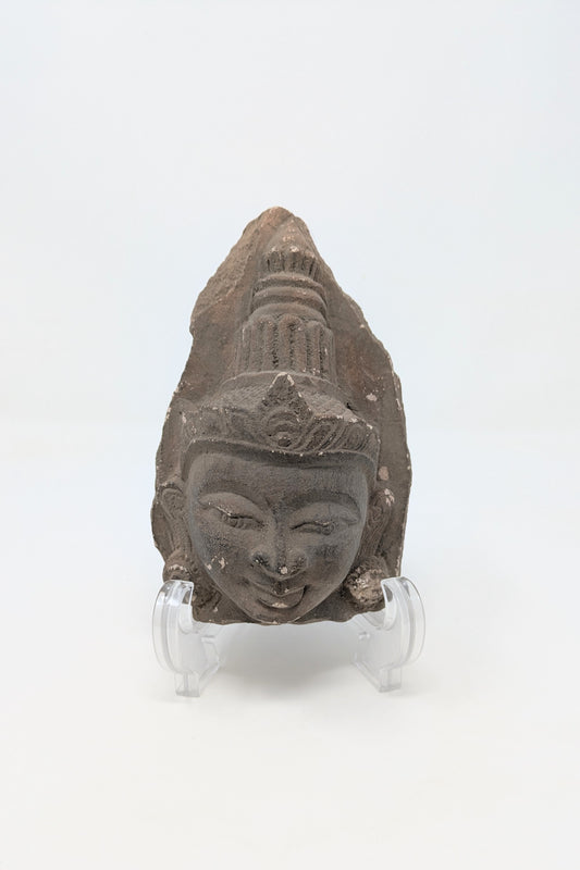 Antique Cambodian Sandstone Apsara Relief: Khmer Style
