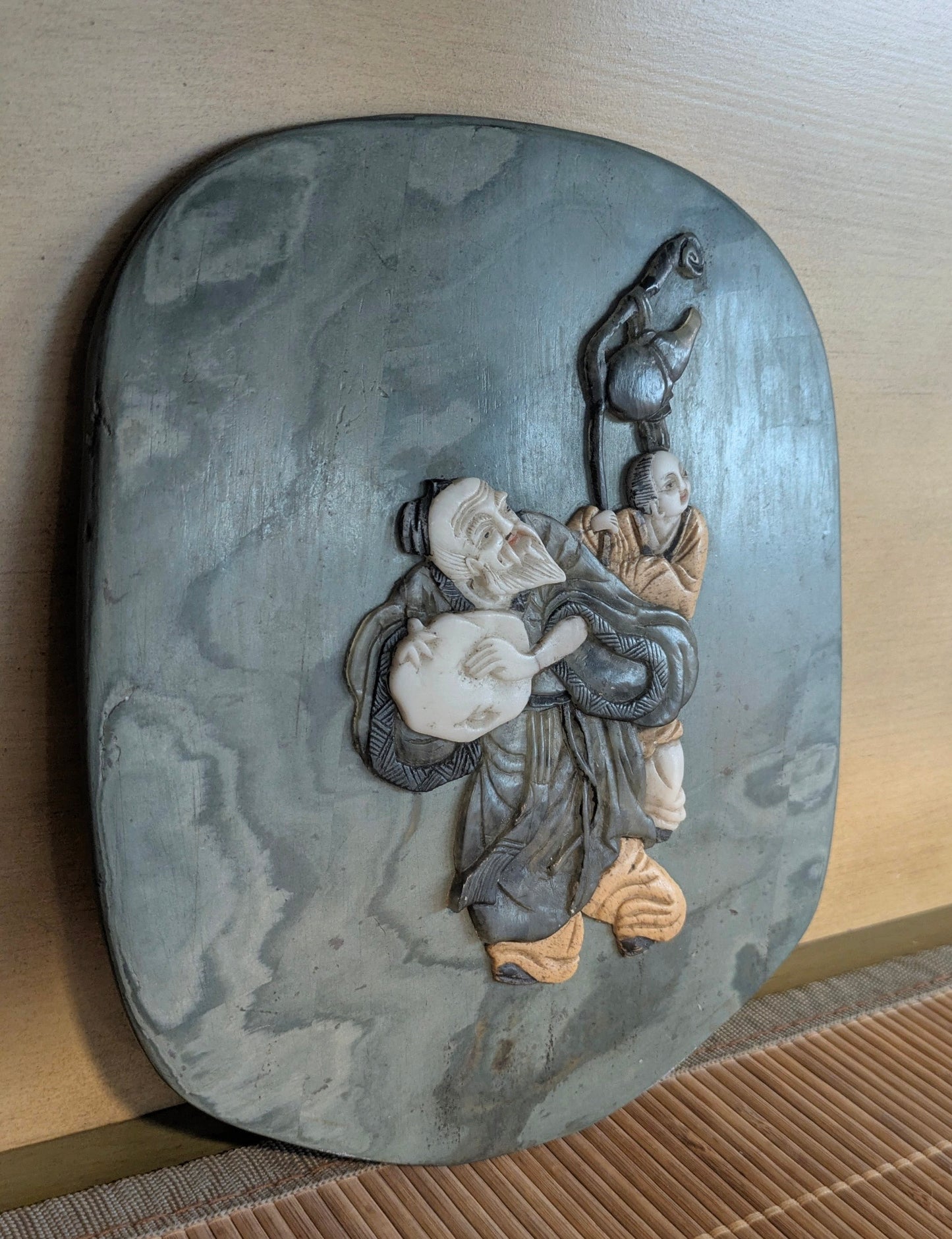 1920s Chinese Republic Period Jade & Soapstone Plaque
