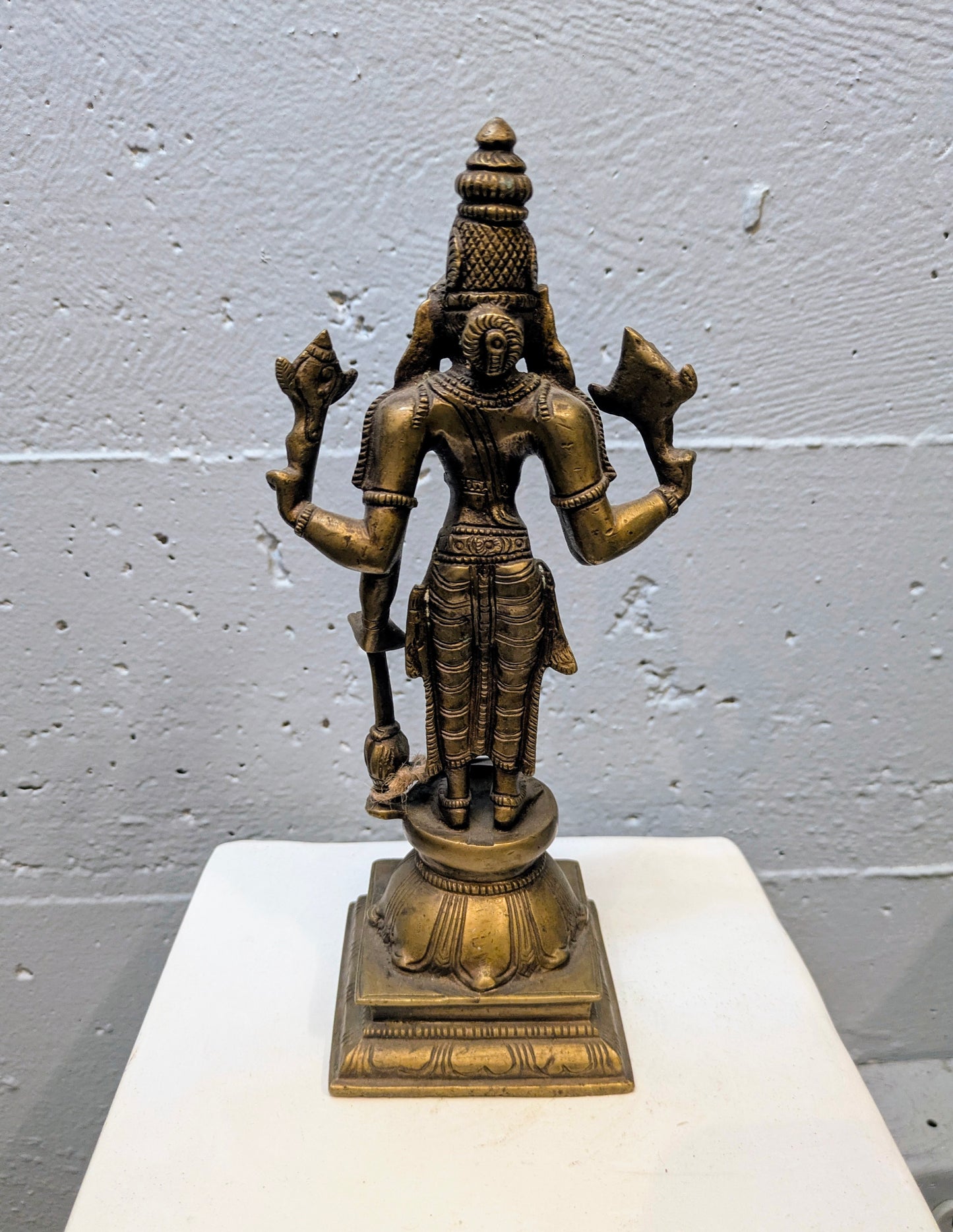 Early 20th Century Brass Statue: Lord Vishnu