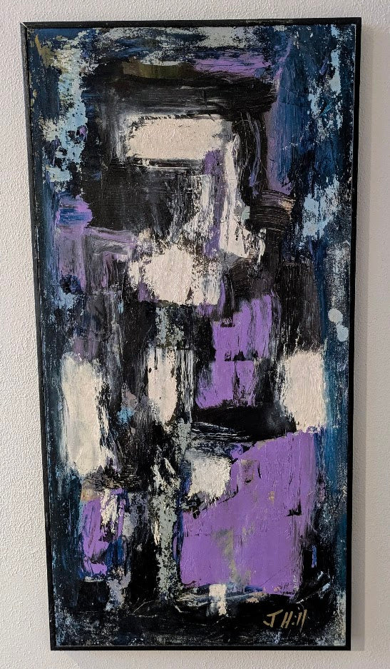 Vintage Original Abstract Painting: Signed J. Hill