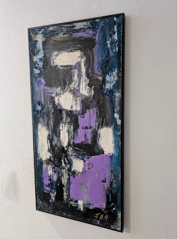 Vintage Original Abstract Painting: Signed J. Hill