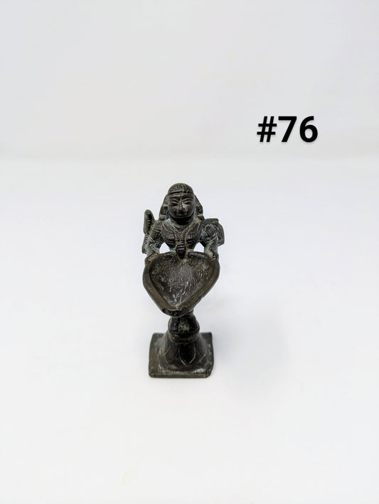 Late 19th Century Bronze Incense Burner: Hindu Goddess Deeplakshmi