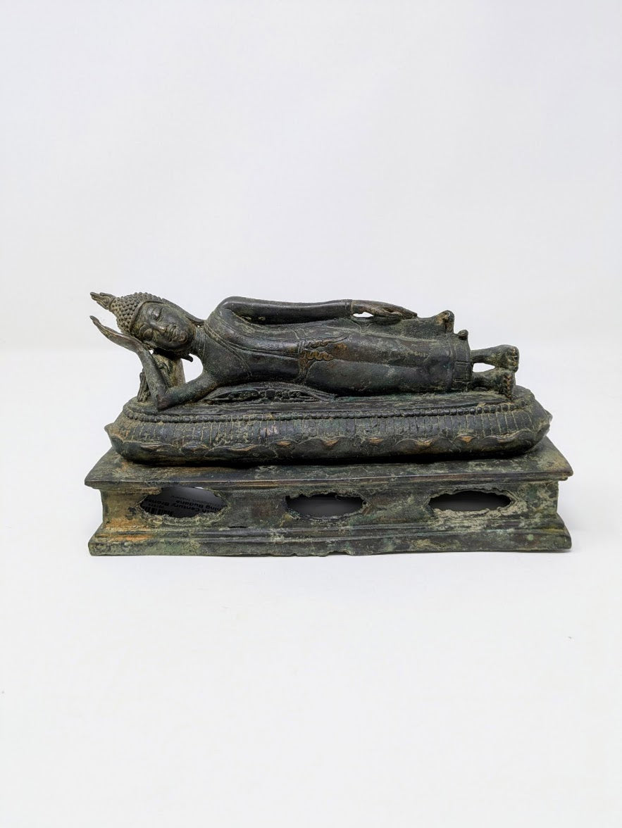19th Century Thai Bronze Reclining Buddha