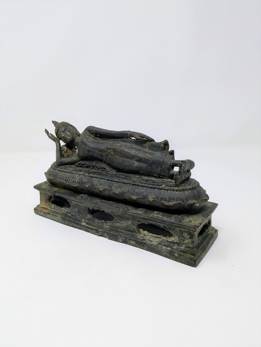 19th Century Thai Bronze Reclining Buddha