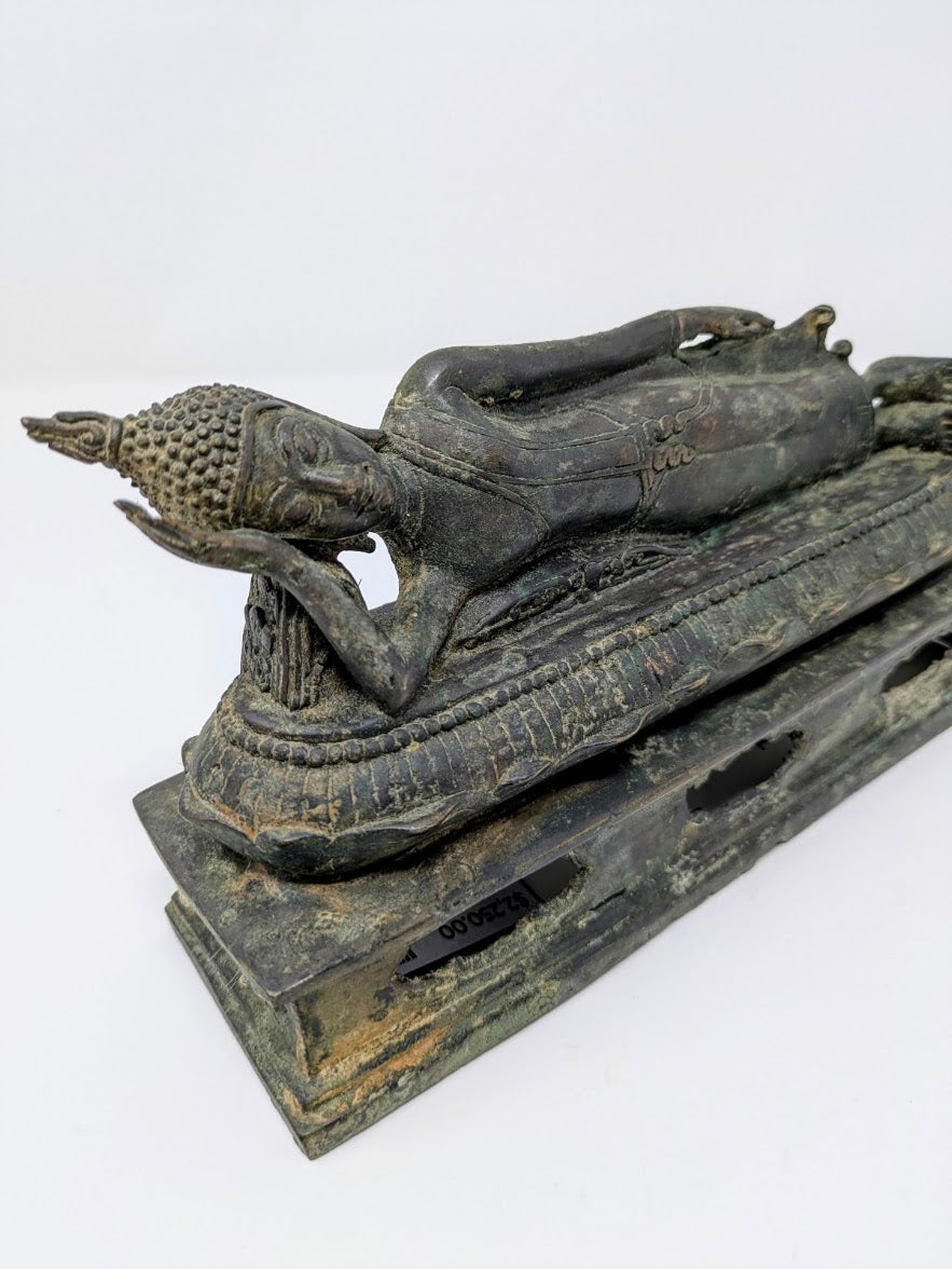 19th Century Thai Bronze Reclining Buddha