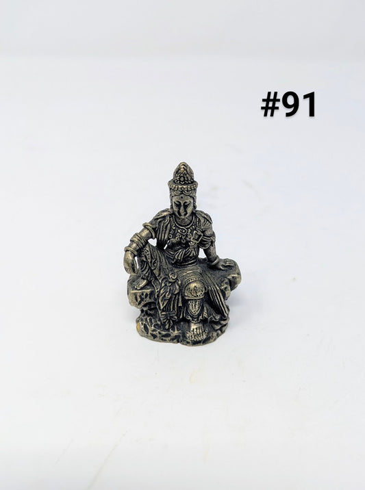 Vintage 2.25" Silver-Alloy Nepalese Quan Yin Statue