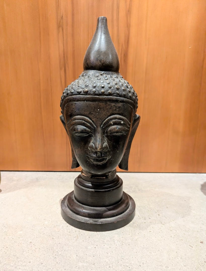 Antique Burmese Shan Bronze Buddha Head (c. late 19th - early 20th century)